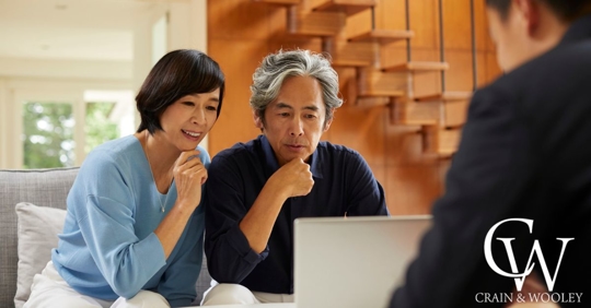 Couple overlooking a plan